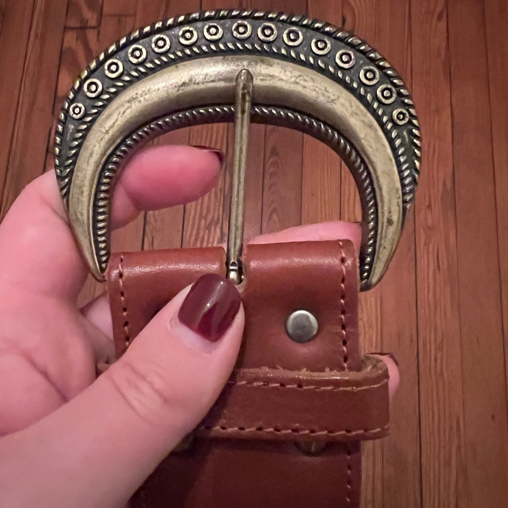 Vintage Brown Leather Belt